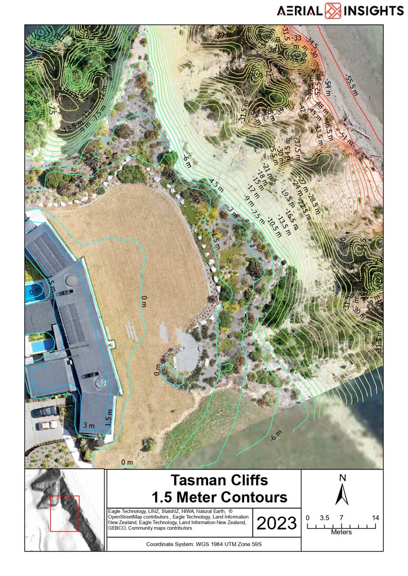 Tasman Cliffs contour sheet 3