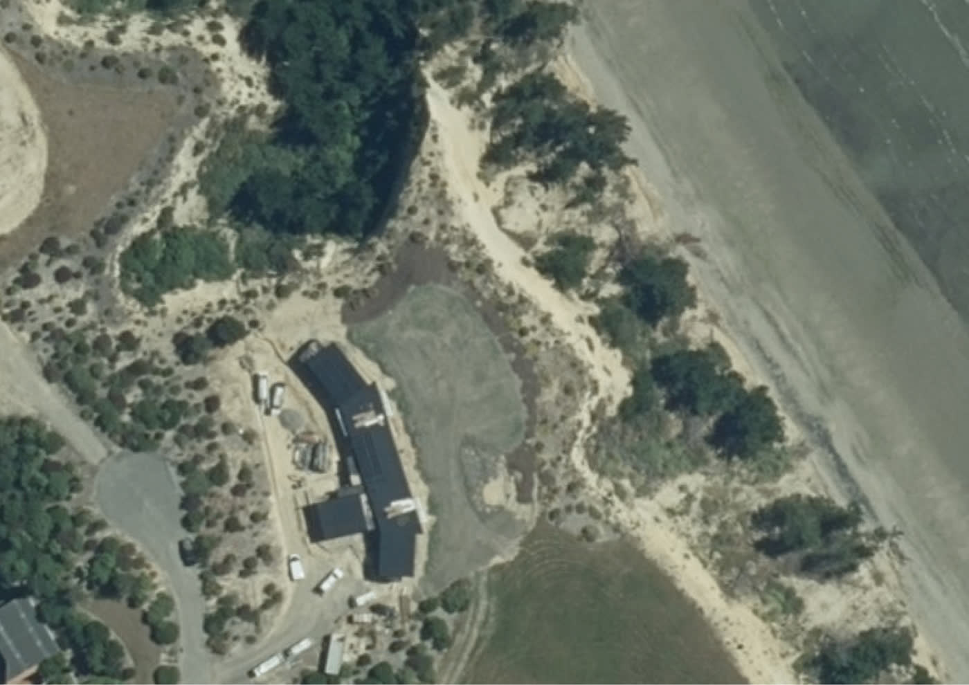 Satellite view of the Tasman Cliffs site before mapping